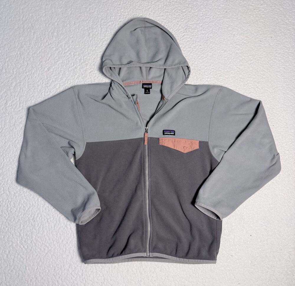 Patagonia Girls' Synchilla Fleece Full-Zip Hooded Jacket Size XL 14